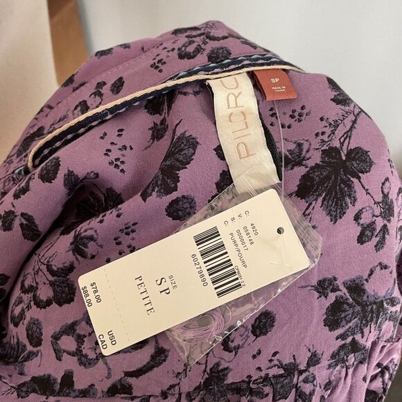 Anthropologie Pilcro The Romy Relaxed Buttondown Shirt Purple Floral - Picture 9 of 9